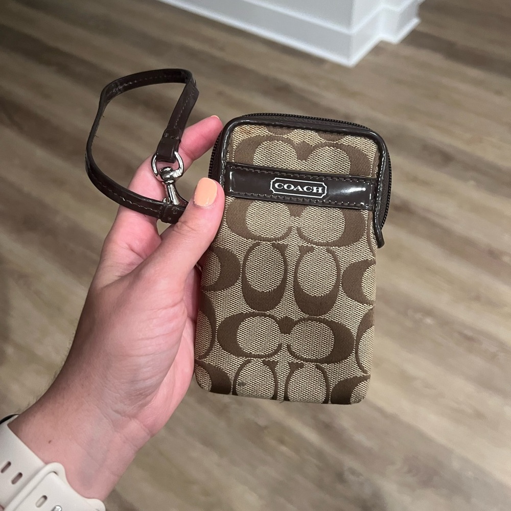 Coach Brown Wristlet